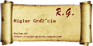 Rigler Grácia névjegykártya